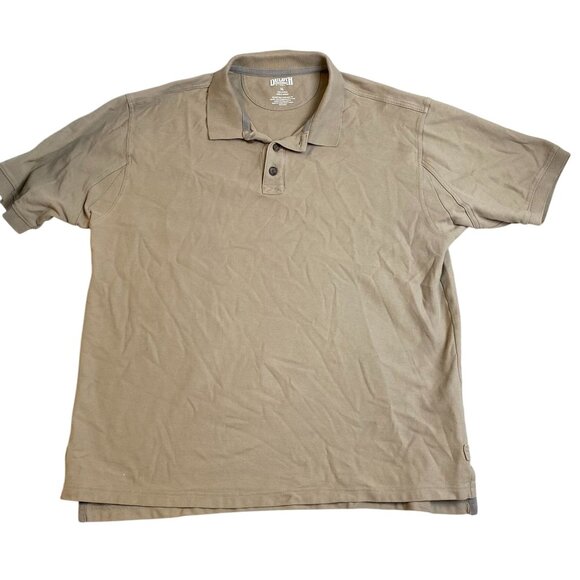Duluth Mens Polo Shirt Size XL Short Sleeve Tan 100% Cotton Casual Classic - Picture 1 of 8
